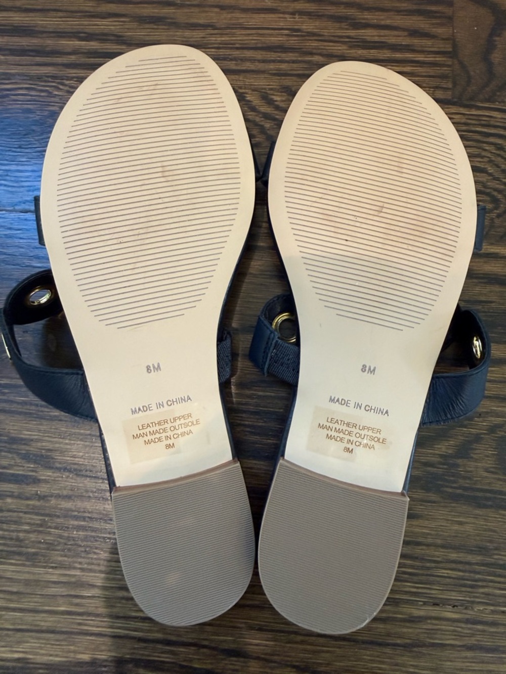 Talbots CAMY EYELET NAPPA SLIDE Sandals - size 8 - navy blue - Picture 3 of 6
